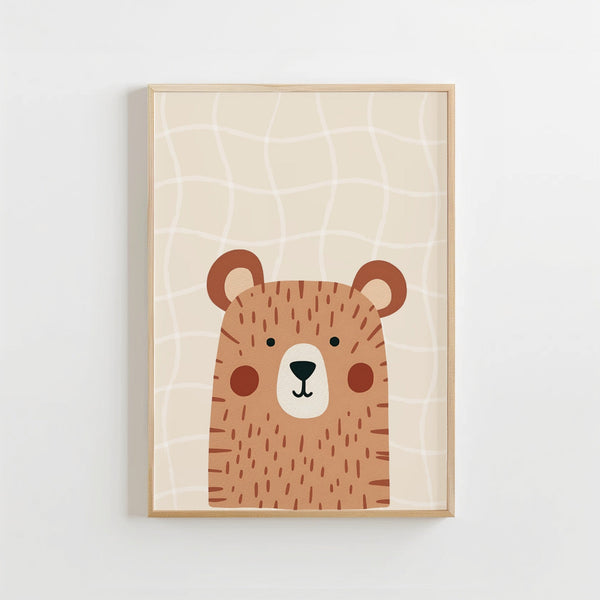 Beer Poster Kinderkamer | Neutrale Bosdieren Poster of Canvas wanddecoratie
