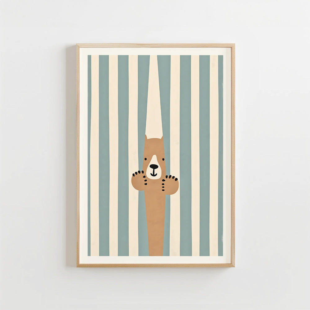 Beer Poster Kinderkamer | Speelse Bosdieren Poster of Canvas wanddecoratie