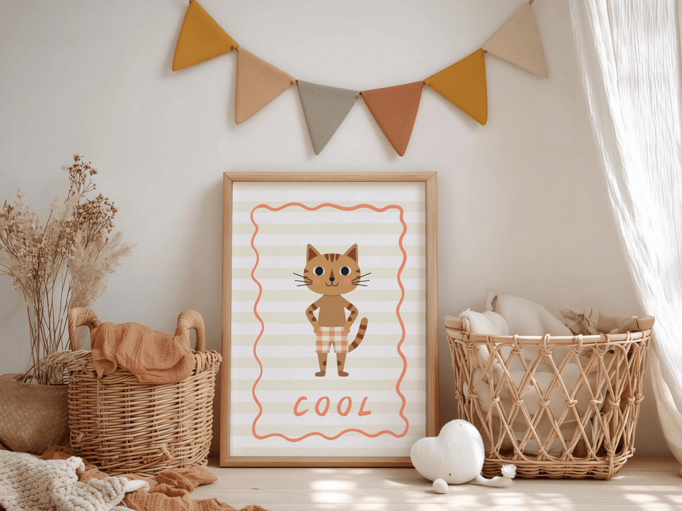 Cool Katje - Kinderkamer Poster of Canvas wanddecoratie