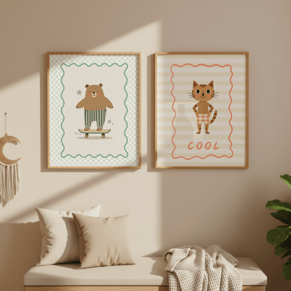 Cool Katje - Kinderkamer Poster of Canvas wanddecoratie