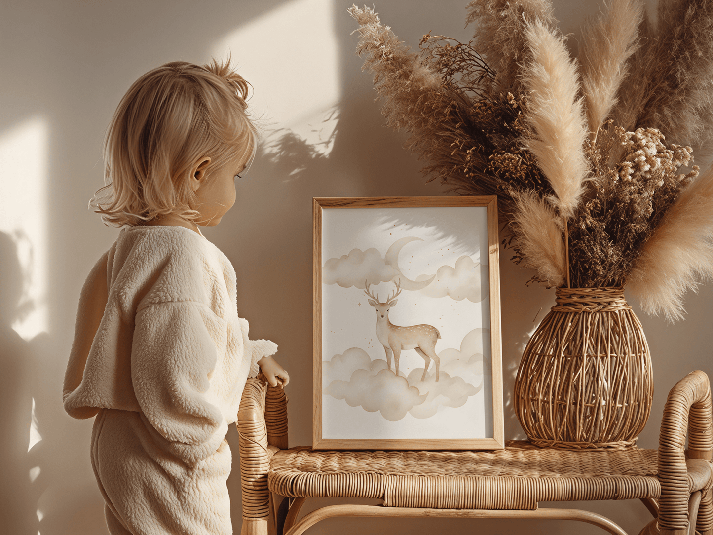 Dromerig Hert Bosdier - Babykamer potser of Canvas wanddecoratie
