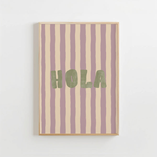 Hola Poster Kinderkamer | Vrolijke Tekst Poster of Canvas wanddecoratie