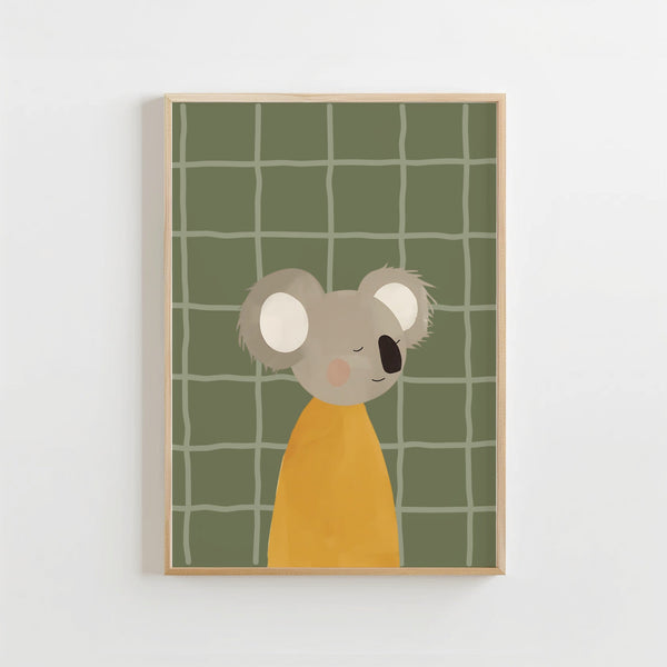 Koala Poster Kinderkamer | Lieve Dierenposter of Canvas wanddecoratie