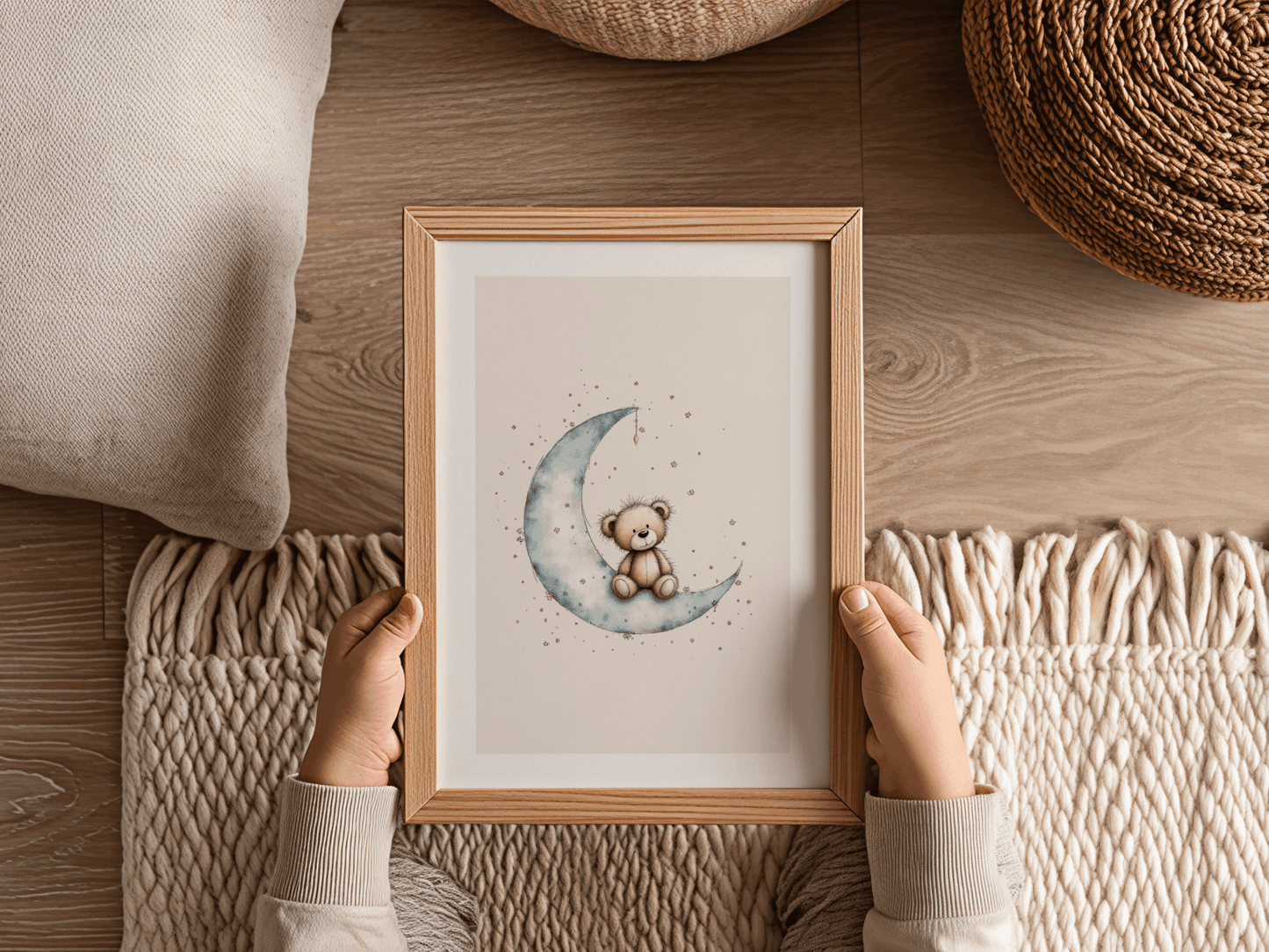 Maan Beertje - Babykamer Poster of Canvas wanddecoratie