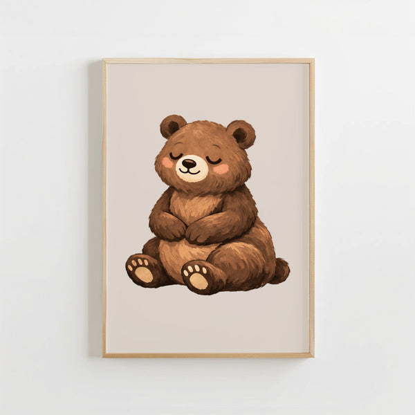 Schattige Beer - Babykamer Poster of Canvas wanddecoratie