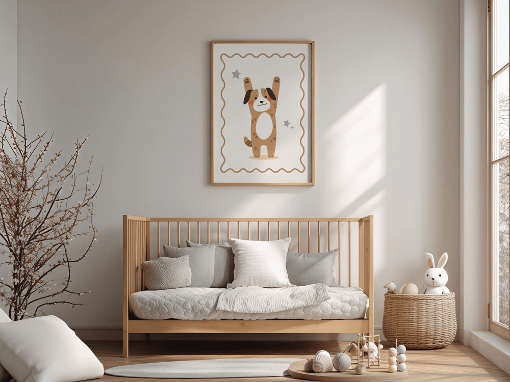 Schattige Hond - Kinderkamer Poster of Canvas wanddecoratie