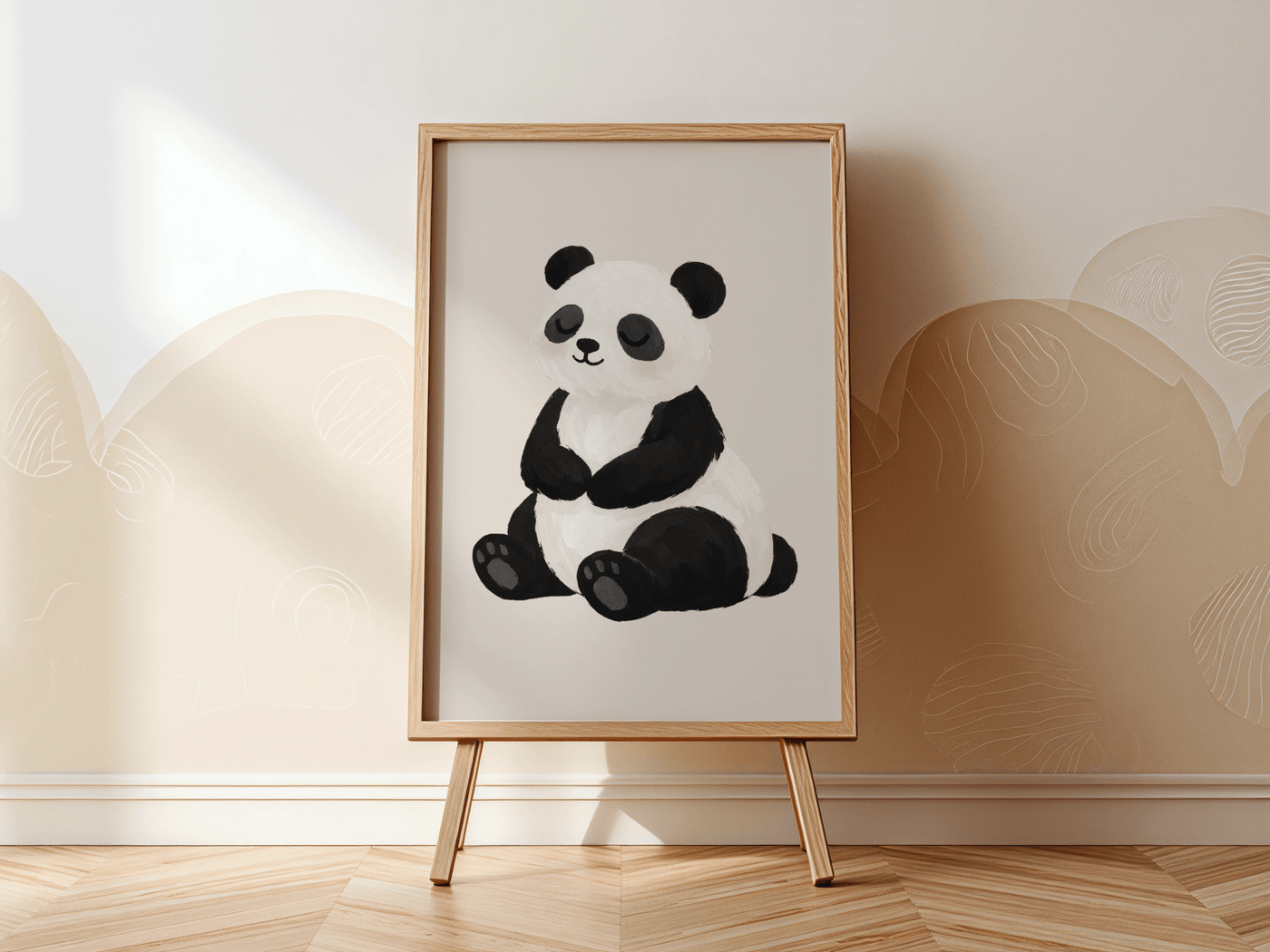 Schattige Panda - Babykamer Poster of Canvas wanddecoratie