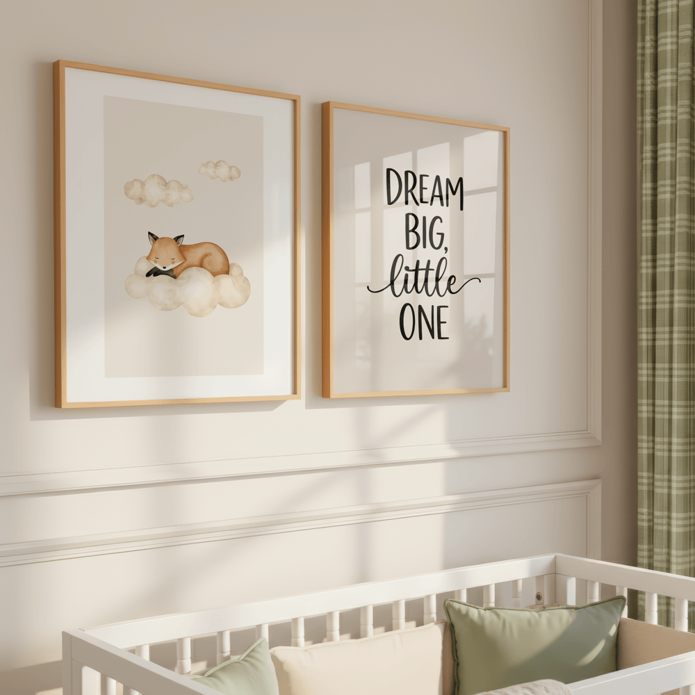 Slapend Vosje - Babykamer Poster of Canvas wanddecoratie