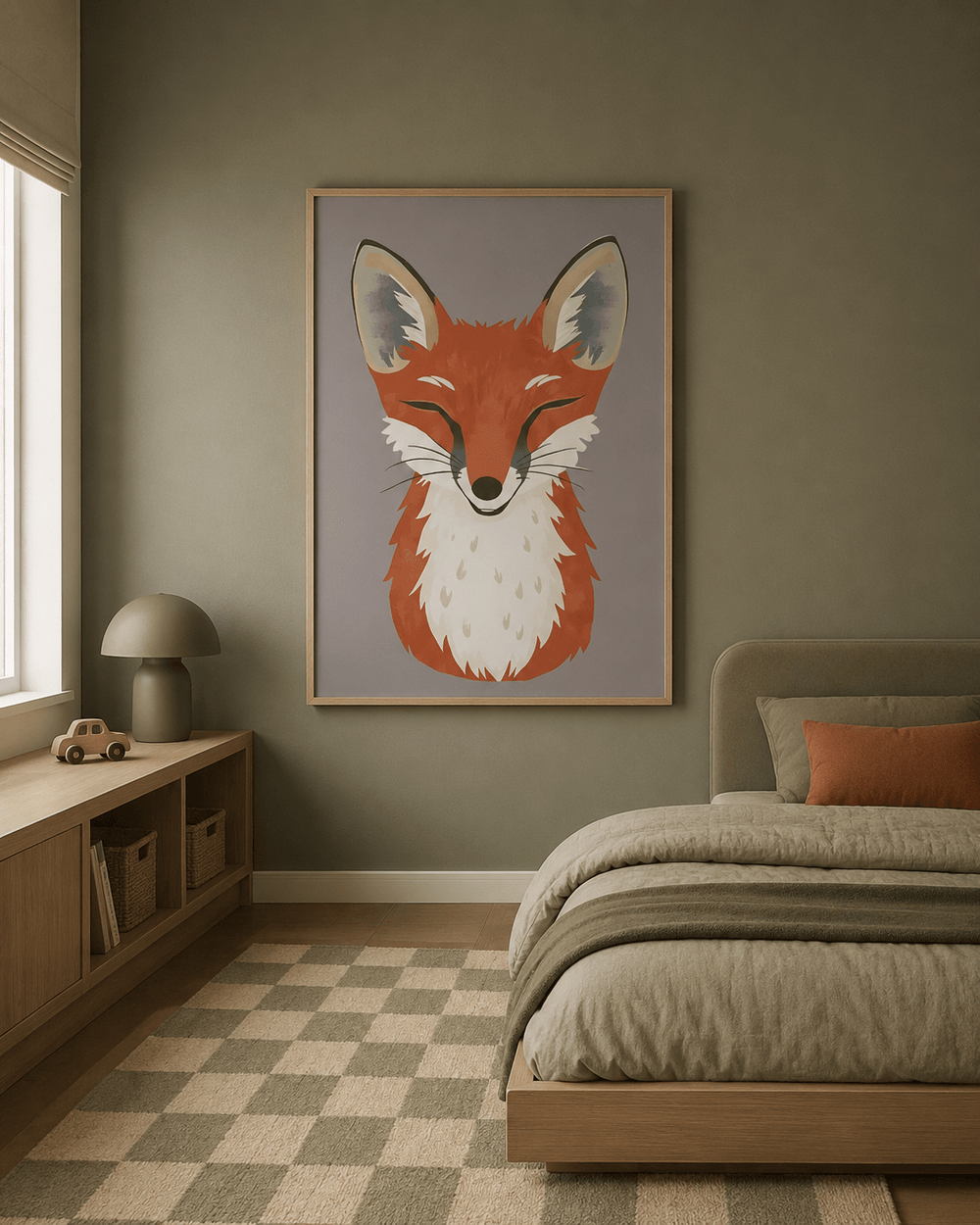 Vos Poster Kinderkamer | Bosdieren Illustratie of Canvas wanddecoratie