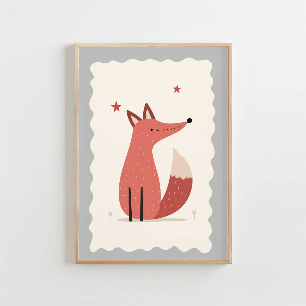 Vos Poster Kinderkamer | Sterren Bosdieren Poster of Canvas wanddecoratie