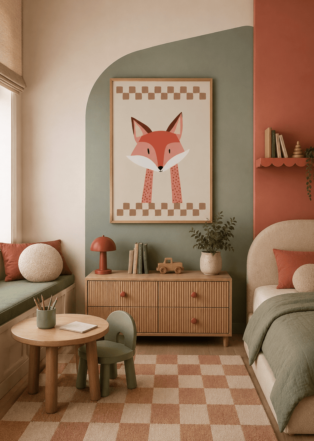 Vos Poster Kinderkamer | Stoere Bosdieren Poster of Canvas wanddecoratie