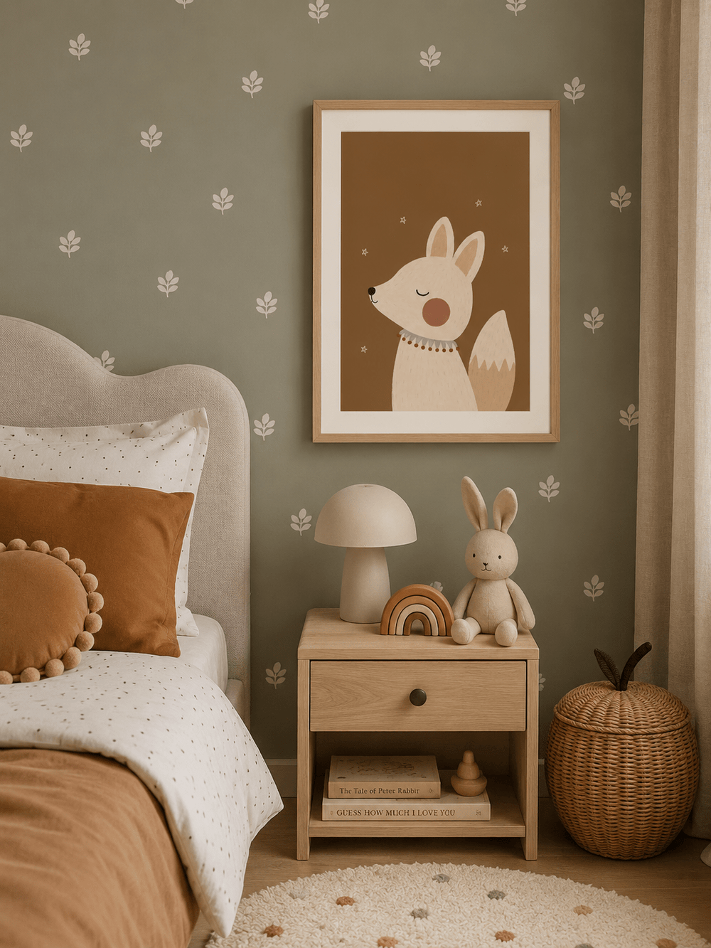 Vosje met Sterren Poster Kinderkamer | Dromerige Bosdieren Poster of Canvas wanddecoratie