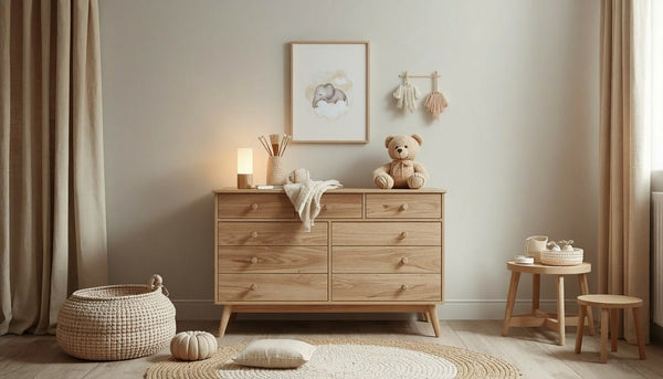 Babykamer inspiratie in beige en natuurlijke tinten