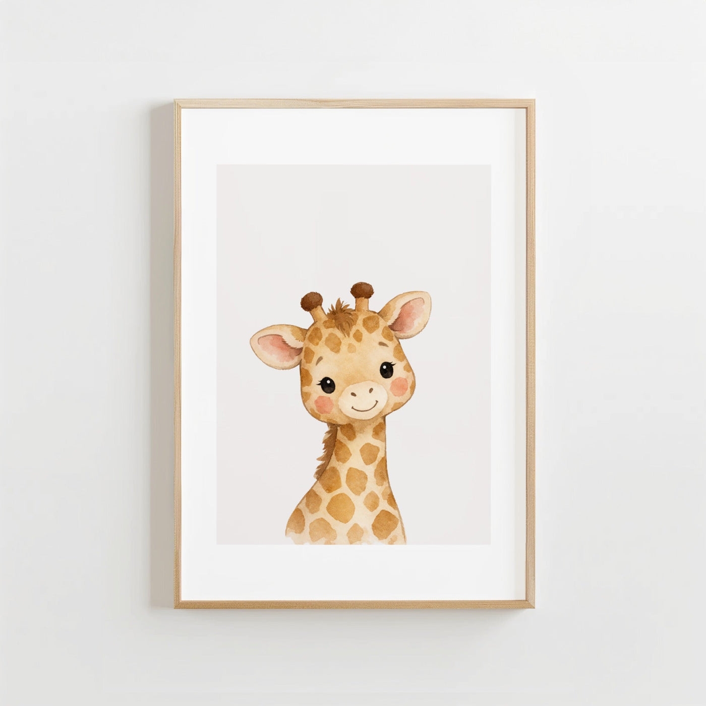 Aquarel Giraf - Kinderkamer Poster of Canvas wanddecoratie