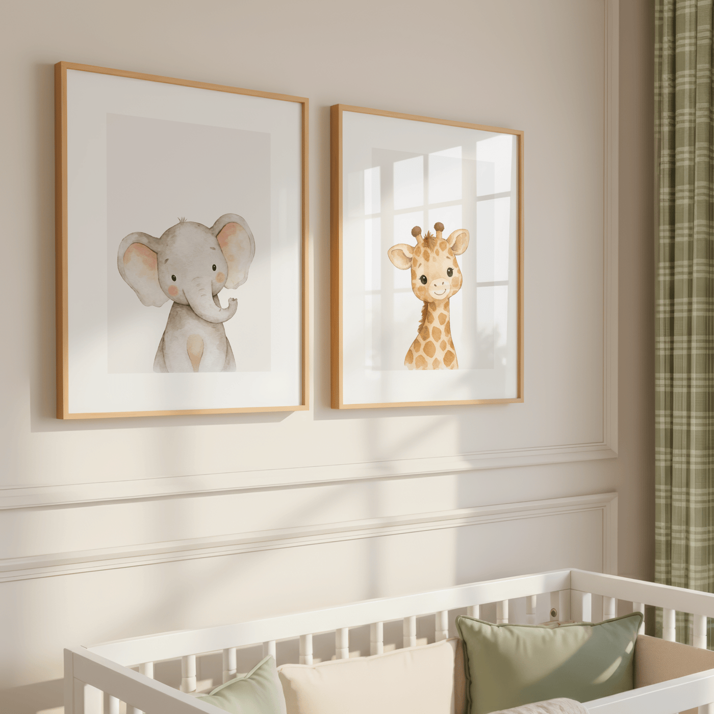 Aquarel Giraf - Kinderkamer Poster of Canvas wanddecoratie