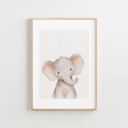 Aquarel Olifantje - Babykamer Poster of Canvas wanddecoratie