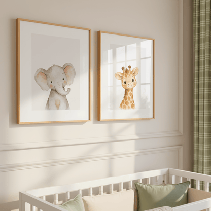 Aquarel Olifantje - Babykamer Poster of Canvas wanddecoratie