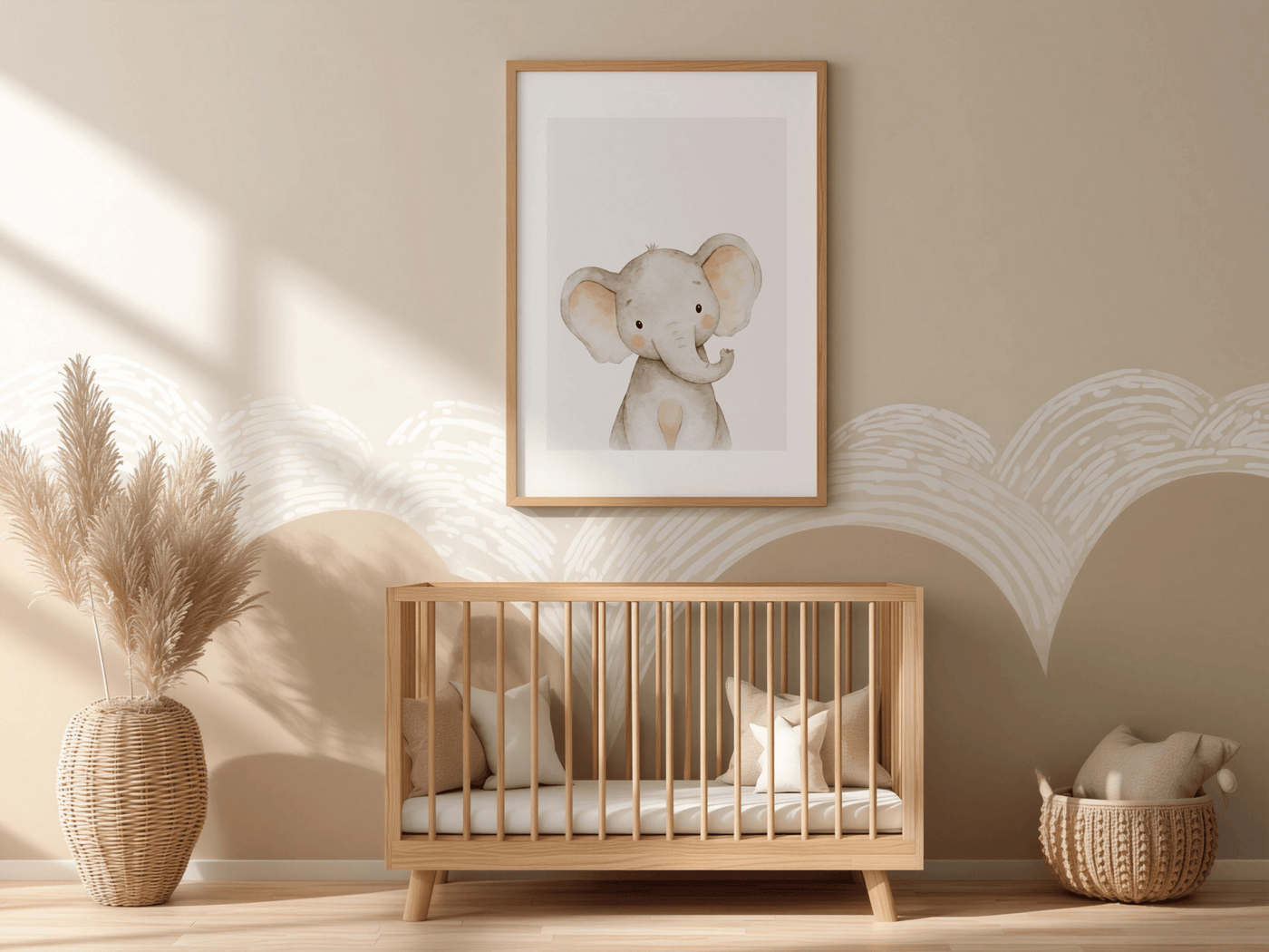 Aquarel Olifantje - Babykamer Poster of Canvas wanddecoratie