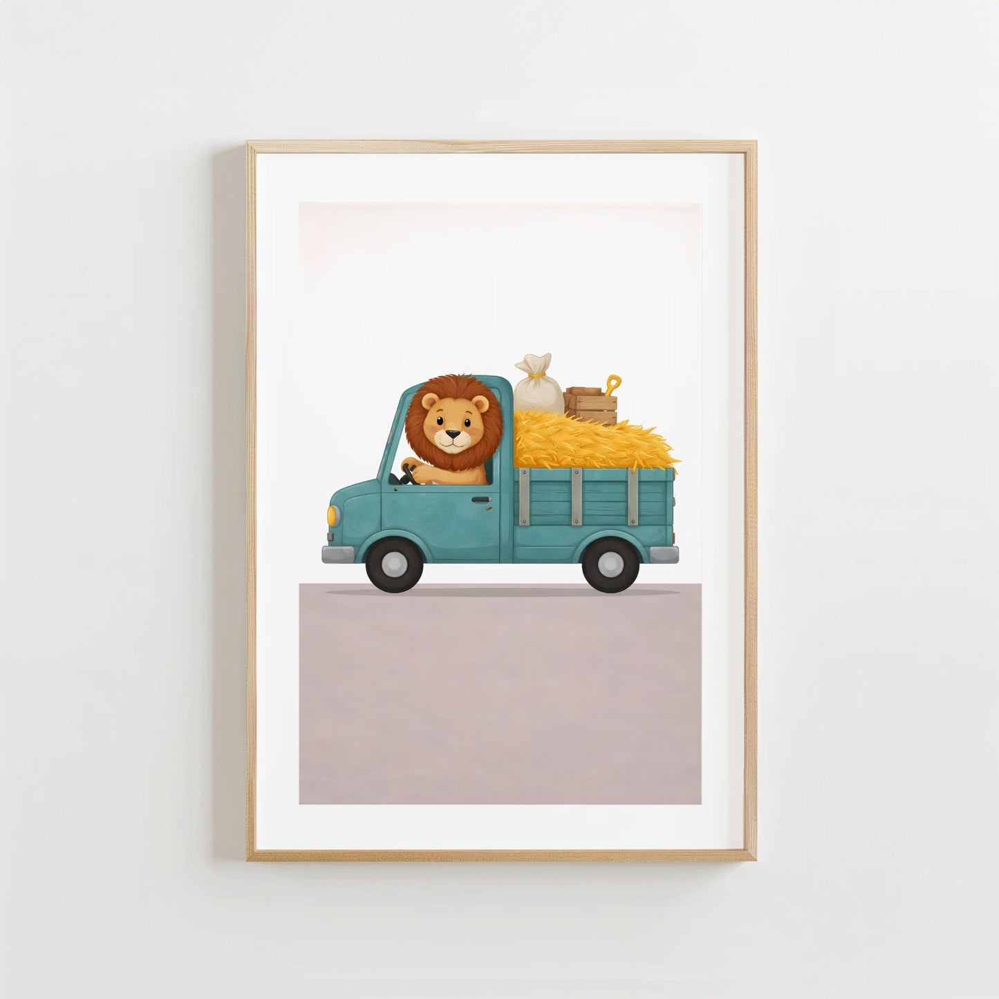 Avontuurlijke Leeuw - Kinderkamer Poster of Canvas wanddecoratie