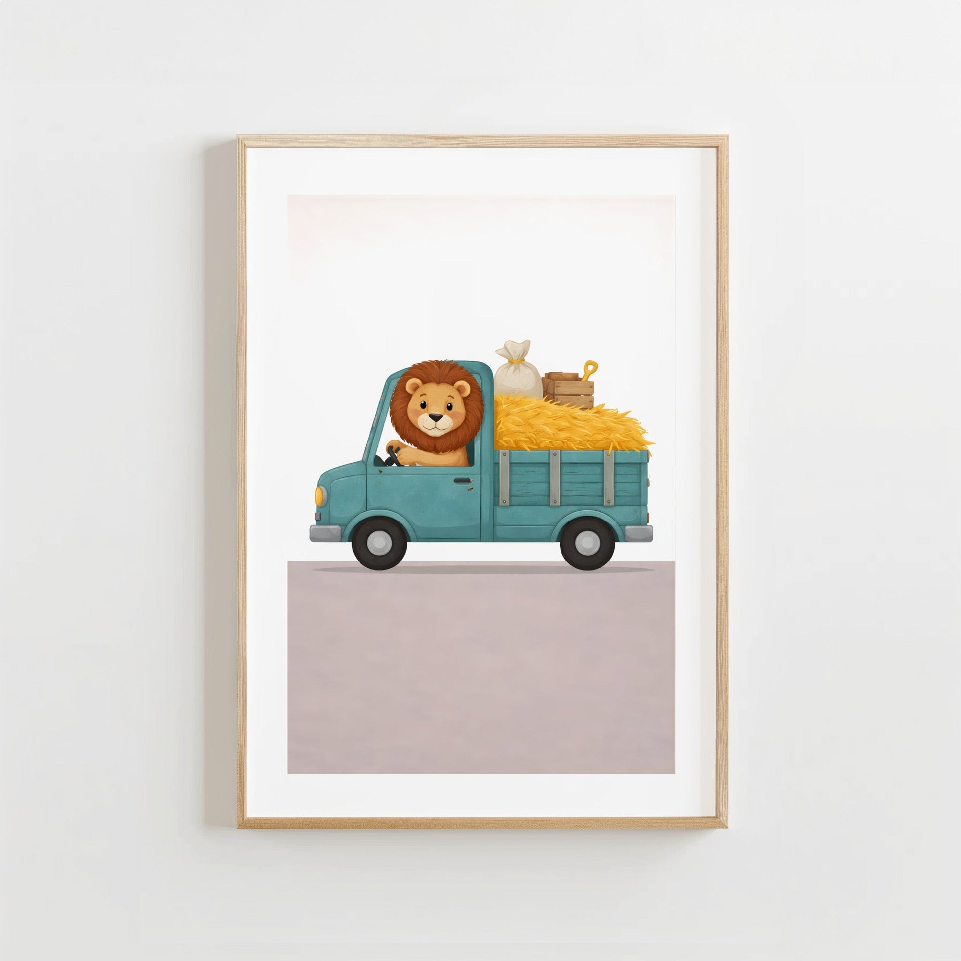 Avontuurlijke Leeuw - Kinderkamer Poster of Canvas wanddecoratie