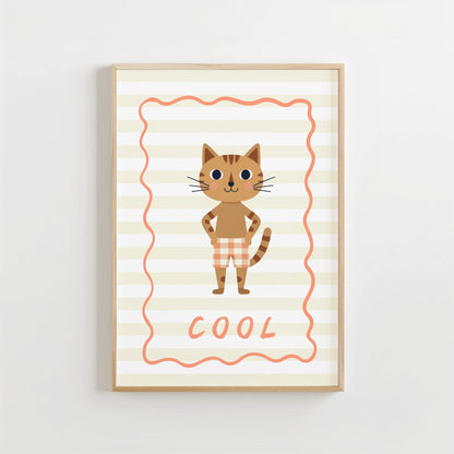 Cool Katje - Kinderkamer Poster of Canvas wanddecoratie