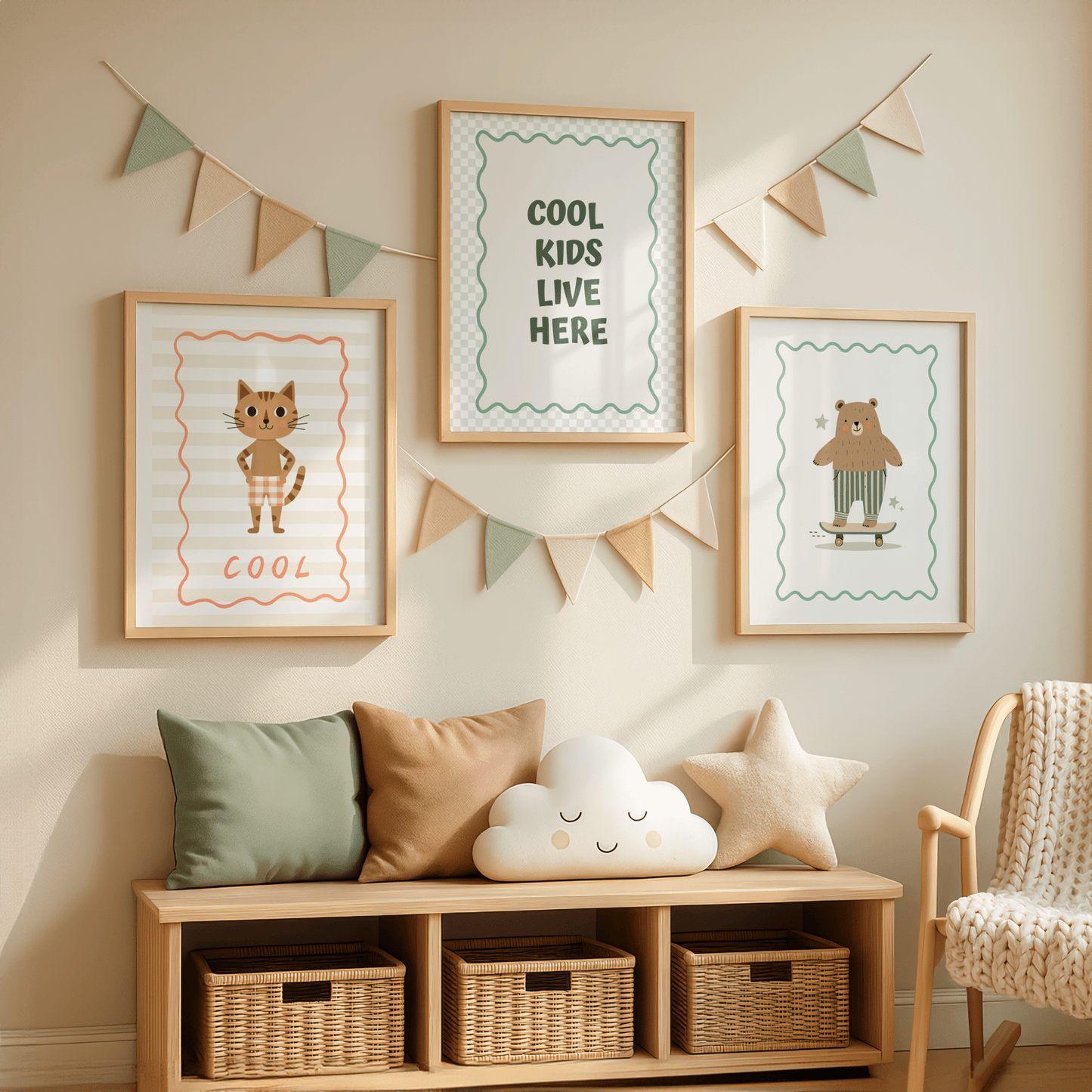 Cool Katje - Kinderkamer Poster of Canvas wanddecoratie