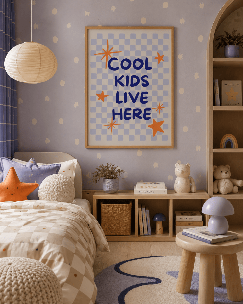 Cool Kids Live Here Poster Kinderkamer | Stoere Tekst Poster of Canvas wanddecoratie