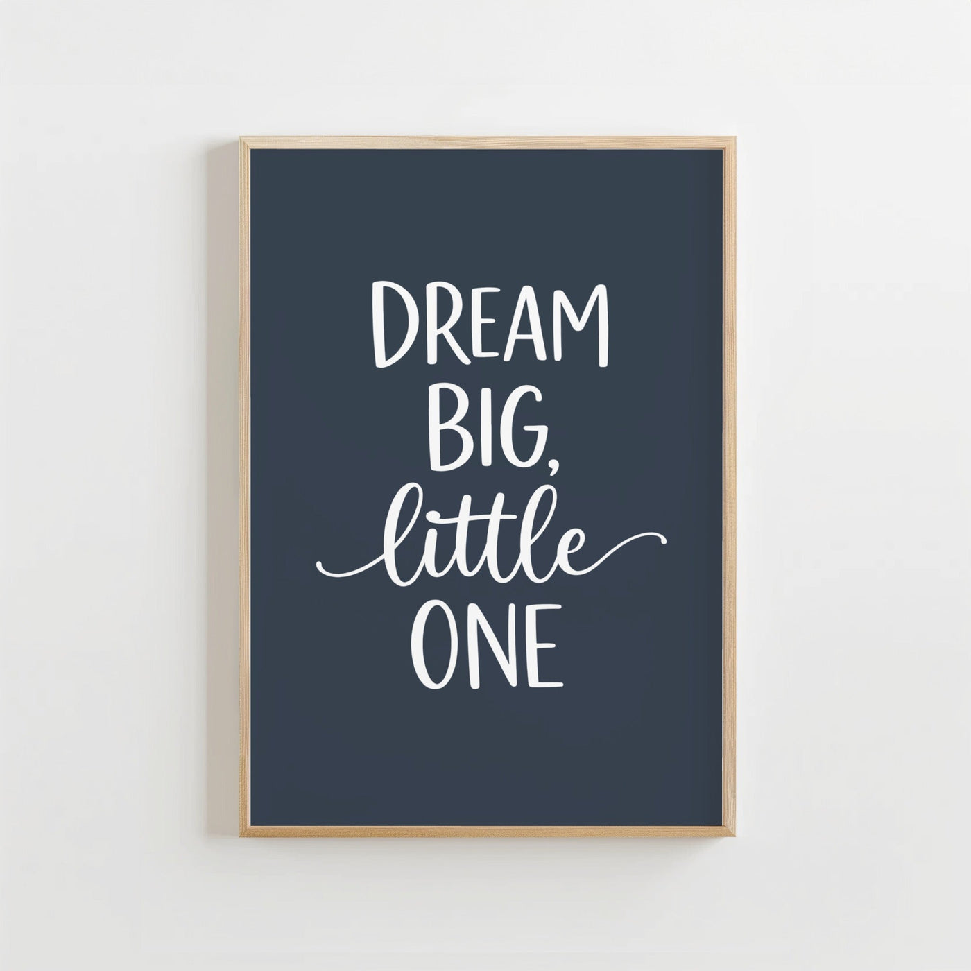 Dream Big Blauw - Kinderkamer Poster of Canvas wanddecoratie