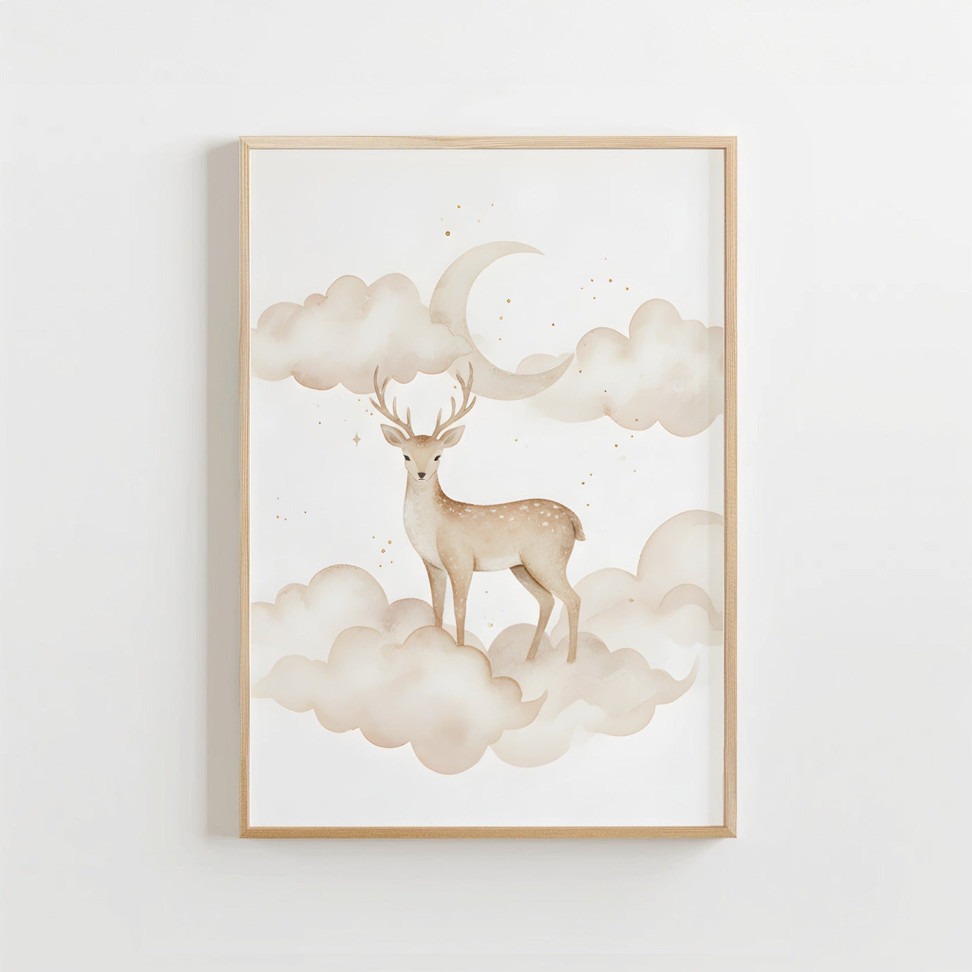 Dromerig Hert Bosdier - Babykamer poster of Canvas wanddecoratie