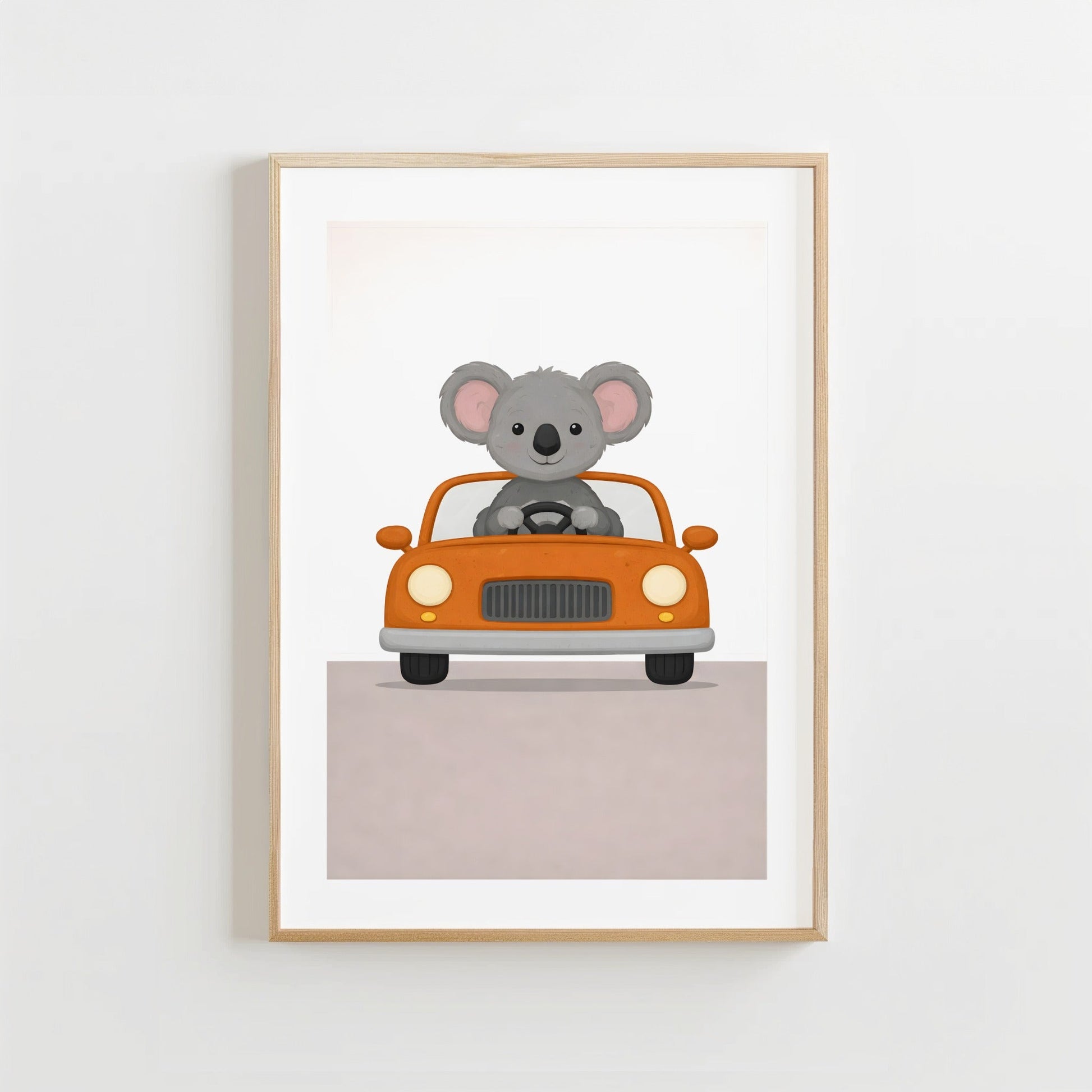Koala Auto - Babykamer Poster of Canvas wanddecoratie