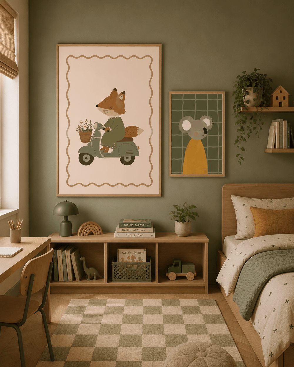 Koala Poster Kinderkamer | Lieve Dierenposter of Canvas wanddecoratie