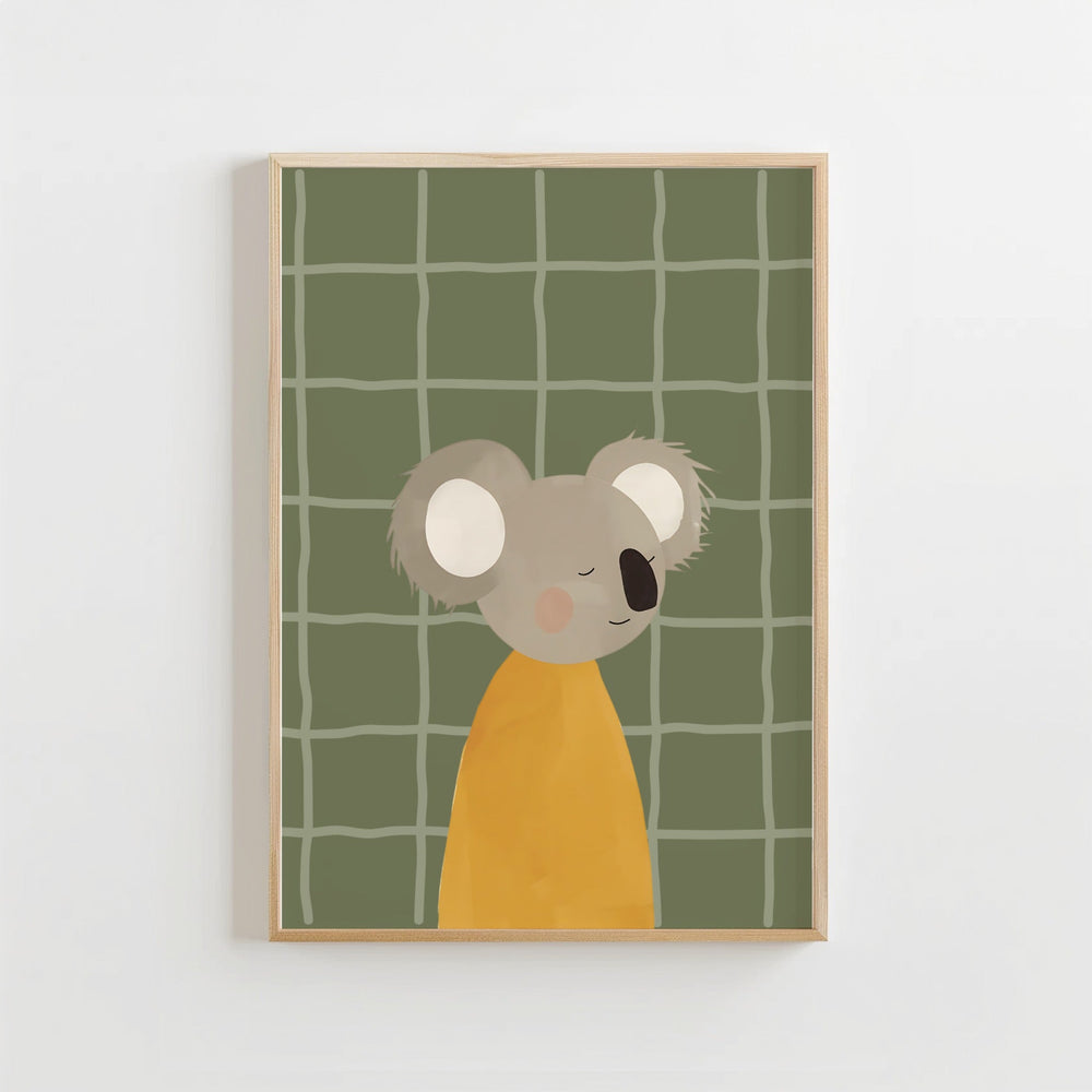 Koala Poster Kinderkamer | Lieve Dierenposter of Canvas wanddecoratie