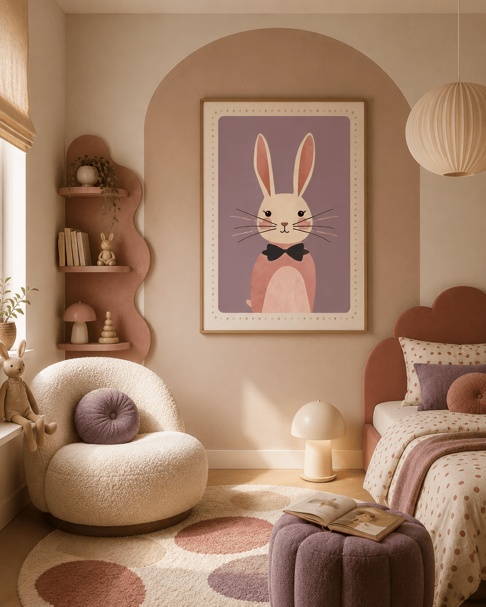 Konijn Poster Kinderkamer | Lieve Bosdieren Poster of Canvas wanddecoratie