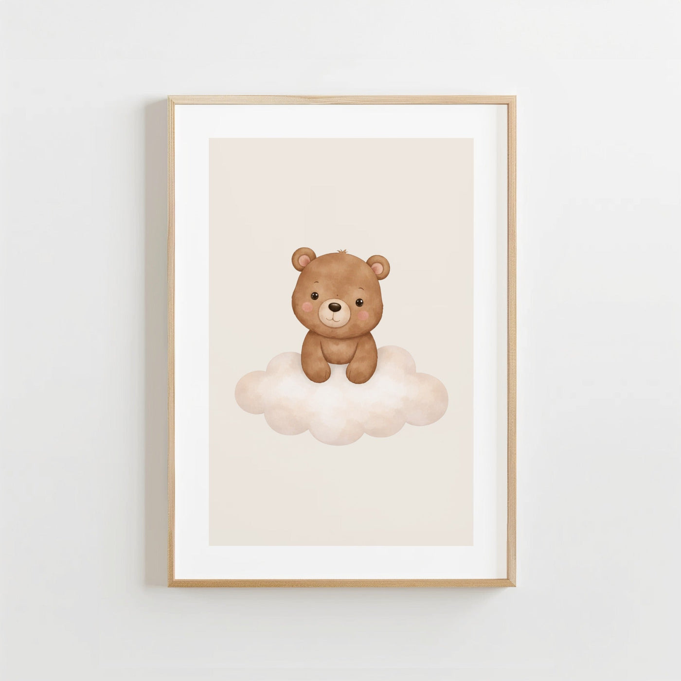 Lieve Beer Wolk - Babykamer Poster of Canvas wanddecoratie
