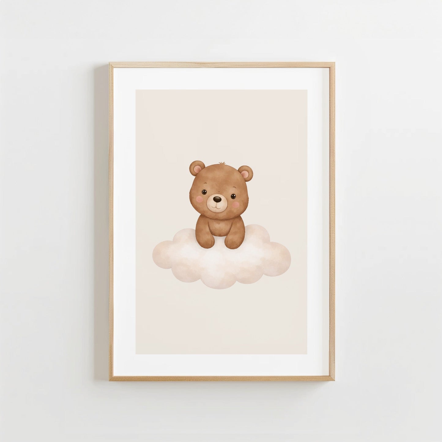 Lieve Beer Wolk - Babykamer Poster of Canvas wanddecoratie
