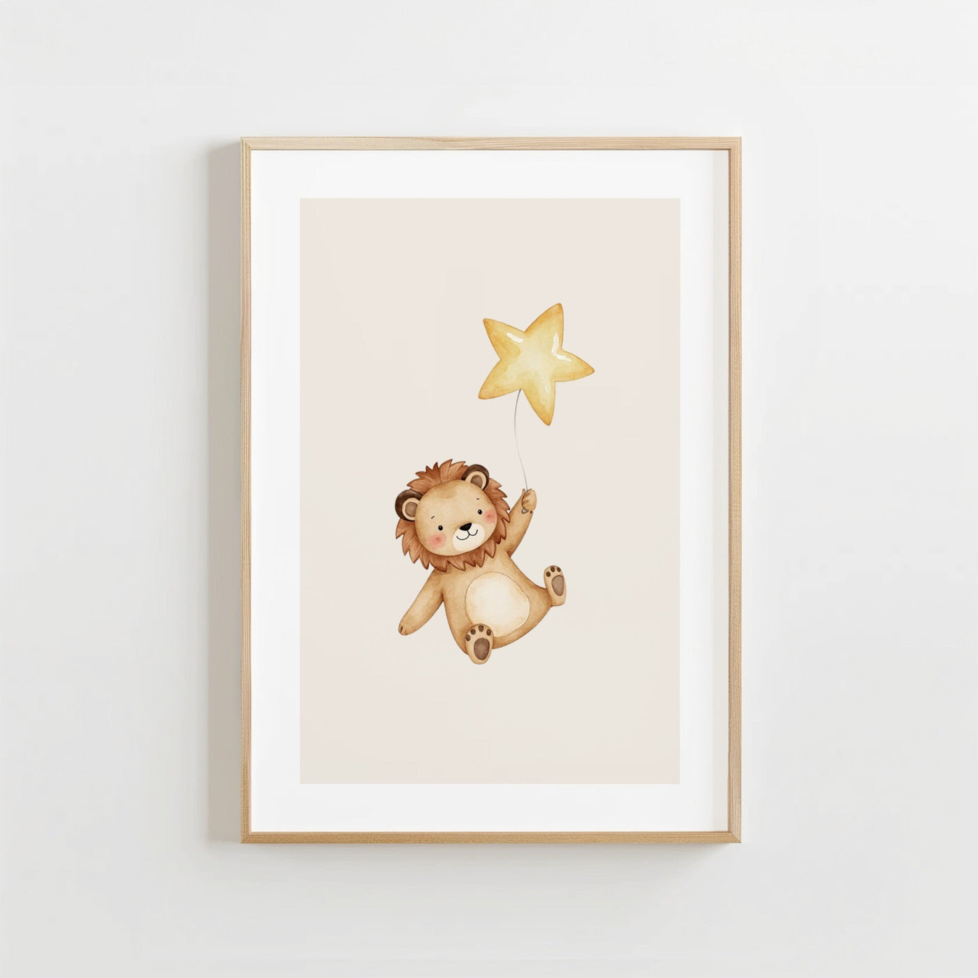 Lieve Leeuw Ster - Kinderkamer Poster of Canvas wanddecoratie