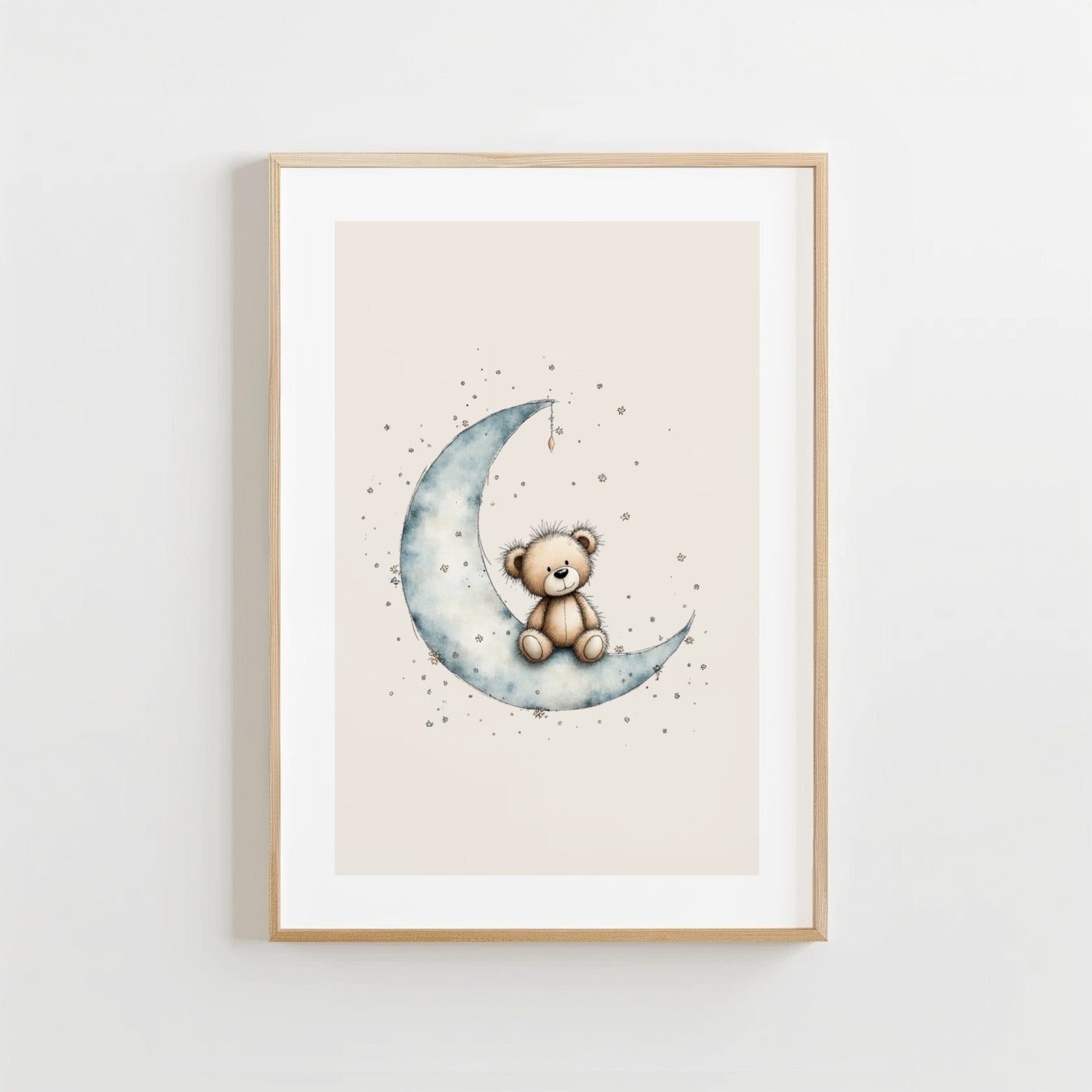Maan Beertje - Babykamer Poster of Canvas wanddecoratie