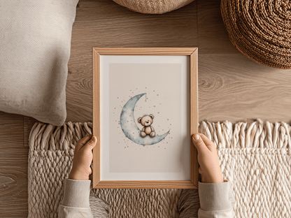 Maan Beertje - Babykamer Poster of Canvas wanddecoratie