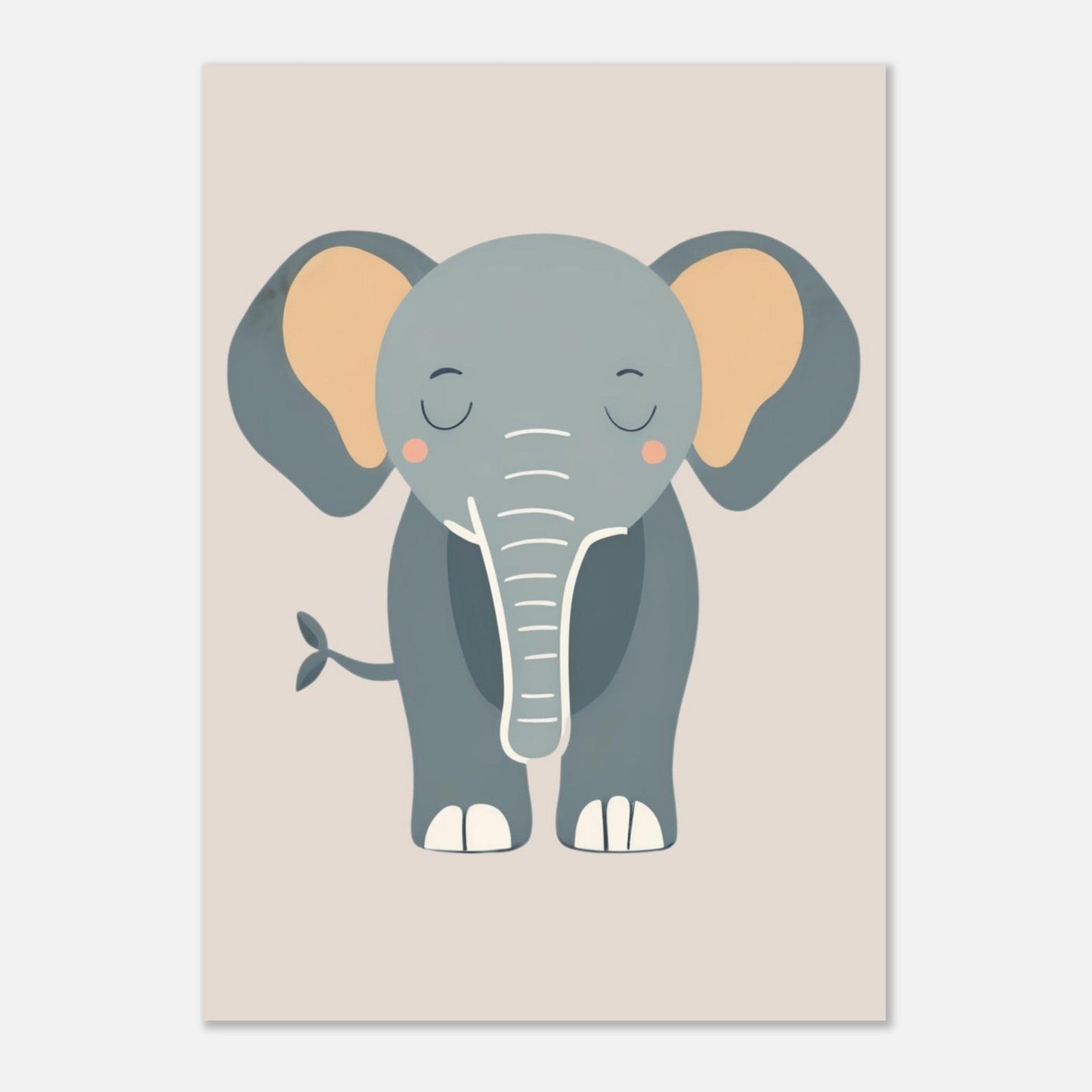 Olifant Poster Babykamer | Neutrale Dierenposter Kinderkamer of Canvas wanddecoratie