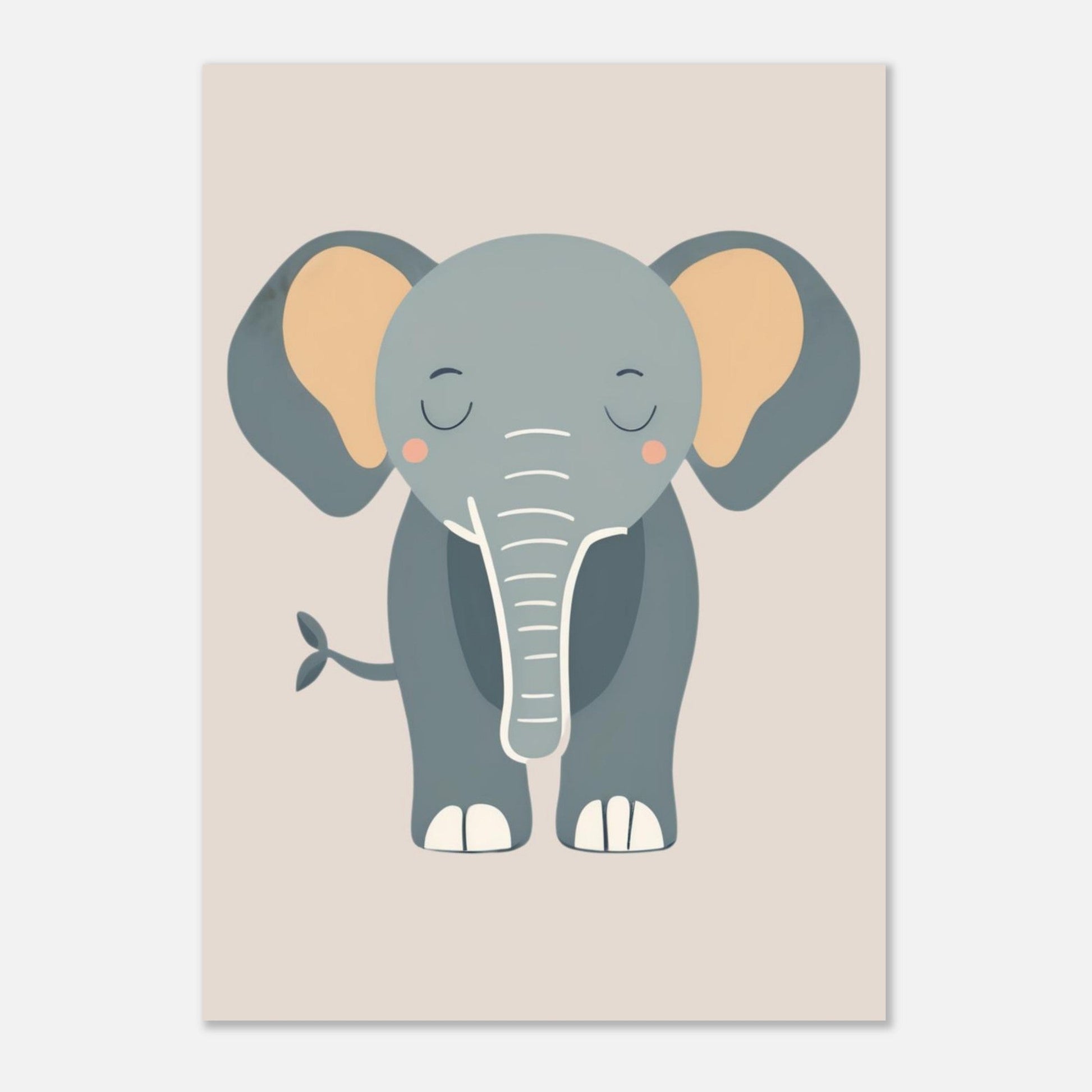 Olifant Poster Babykamer | Neutrale Dierenposter Kinderkamer of Canvas wanddecoratie