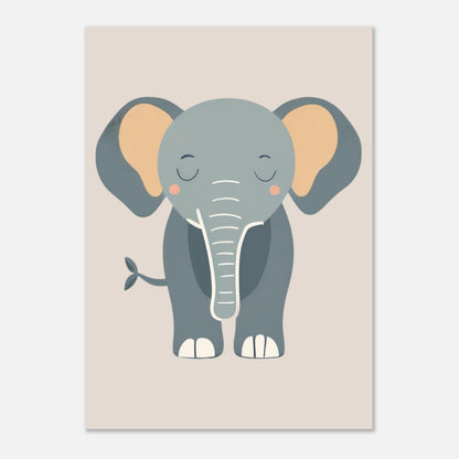 Olifant Poster Babykamer | Neutrale Dierenposter Kinderkamer of Canvas wanddecoratie