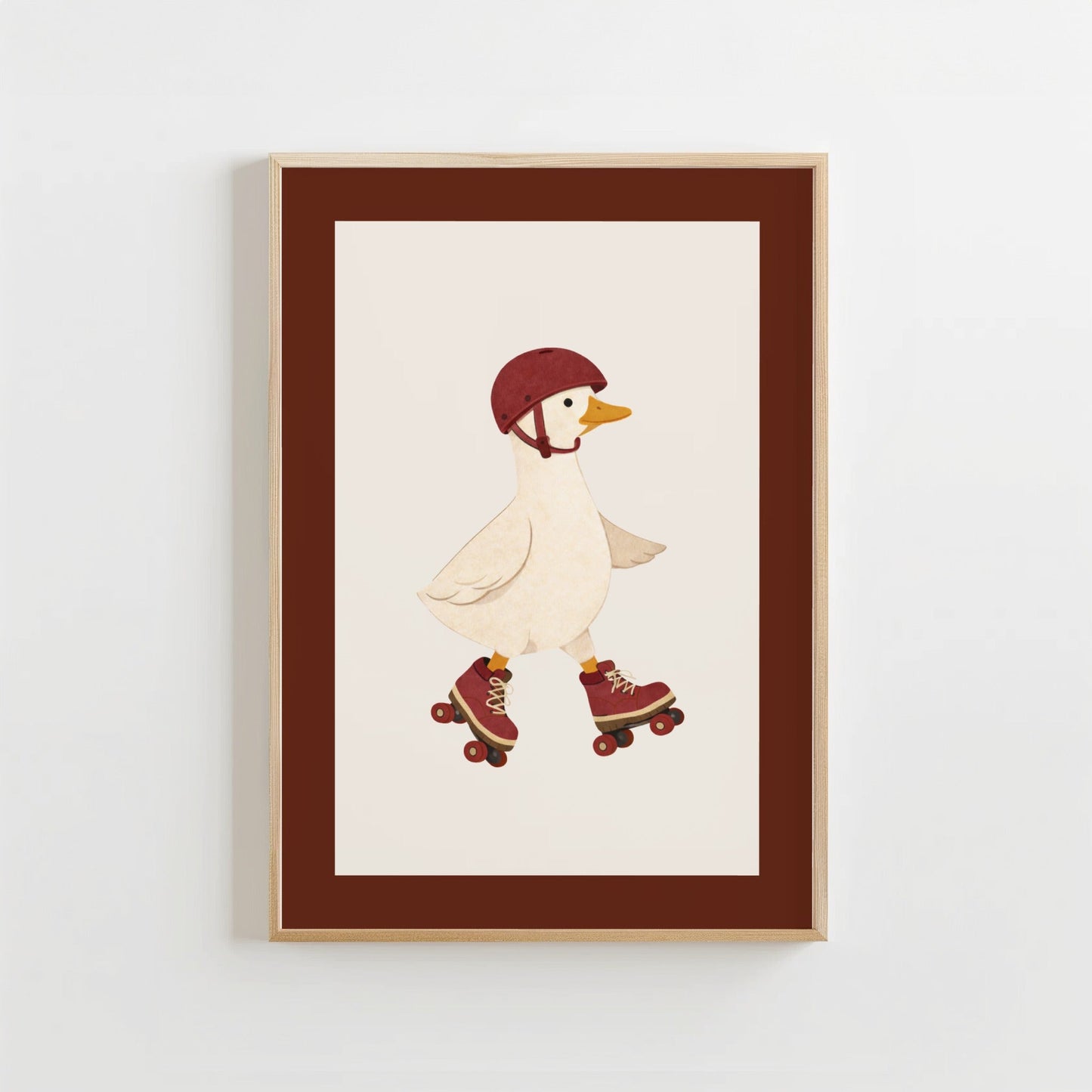 Rolschaats Eend - Kinderkamer Poster of Canvas wanddecoratie