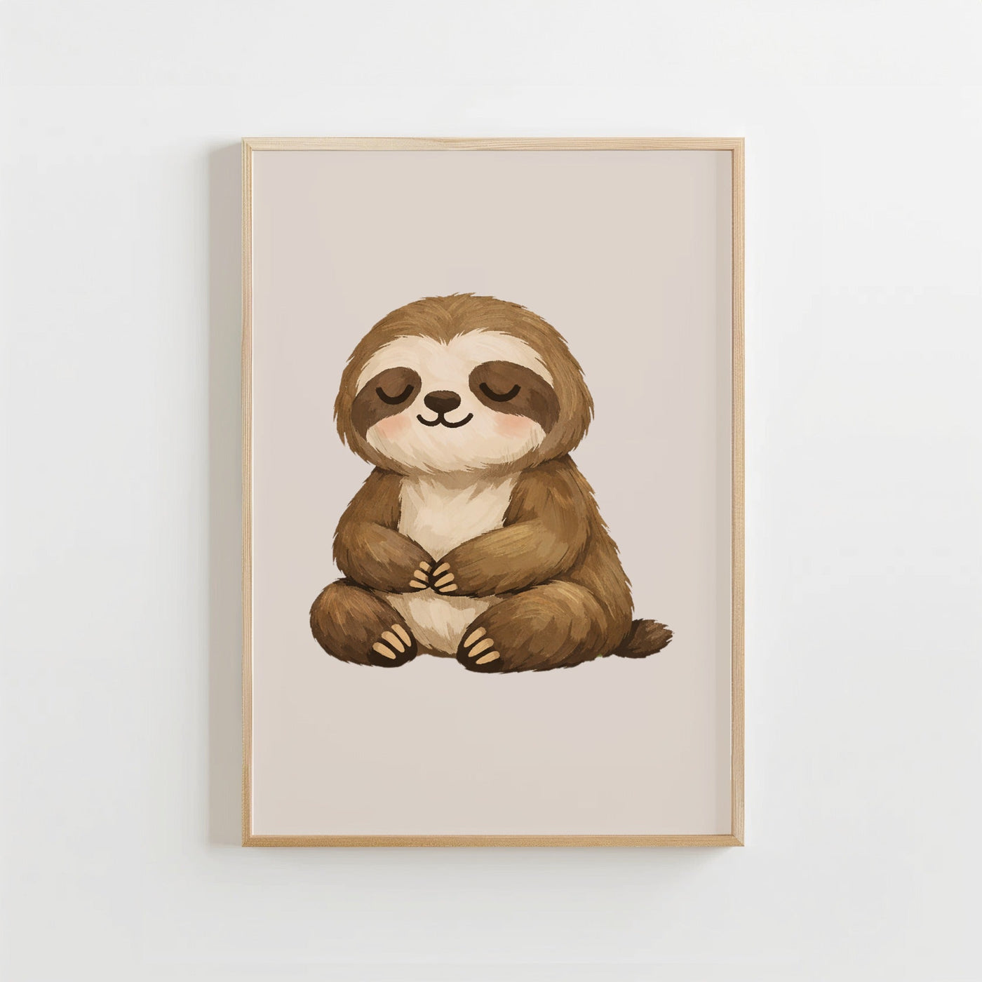 Rustige Luiaard - Babykamer Poster of Canvas wanddecoratie