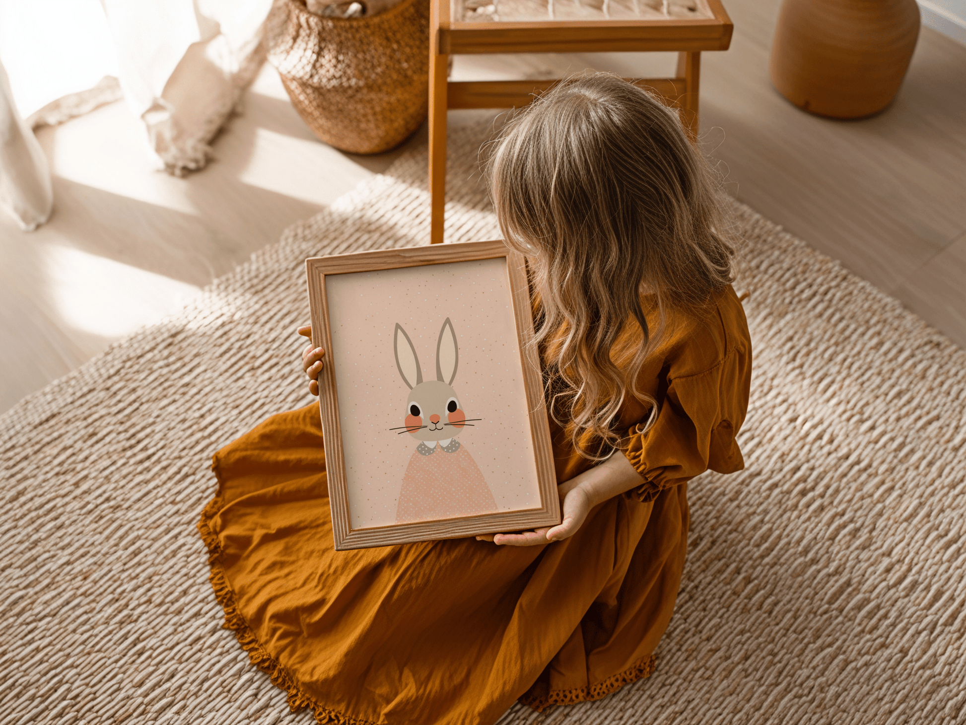 Schattig Konijn - Babykamer Poster of Canvas wanddecoratie