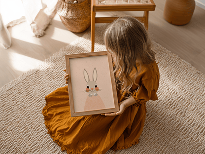 Schattig Konijn - Babykamer Poster of Canvas wanddecoratie