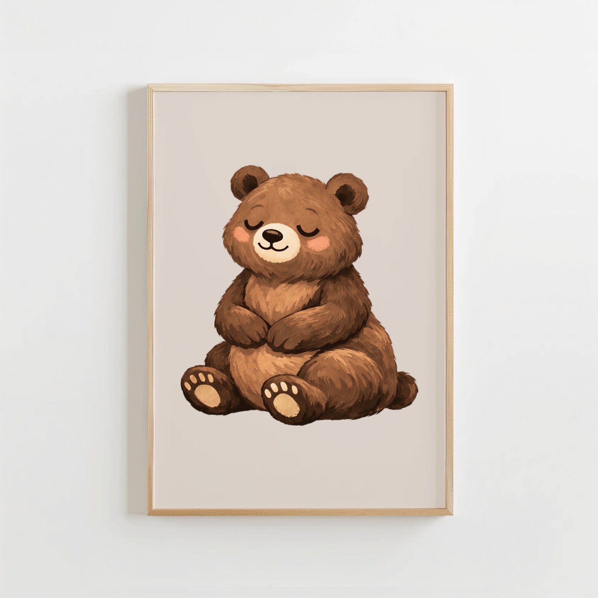Schattige Beer - Babykamer Poster of Canvas wanddecoratie
