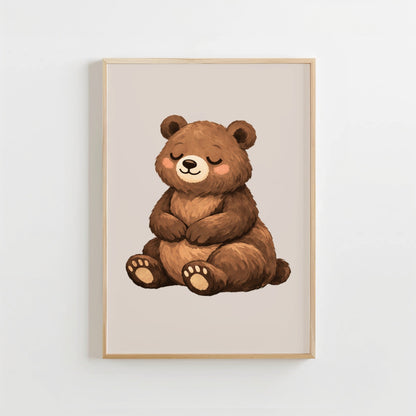 Schattige Beer - Babykamer Poster of Canvas wanddecoratie