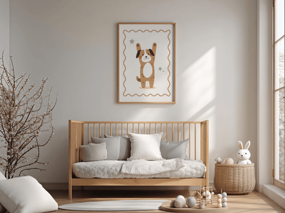 Schattige Hond - Kinderkamer Poster of Canvas wanddecoratie