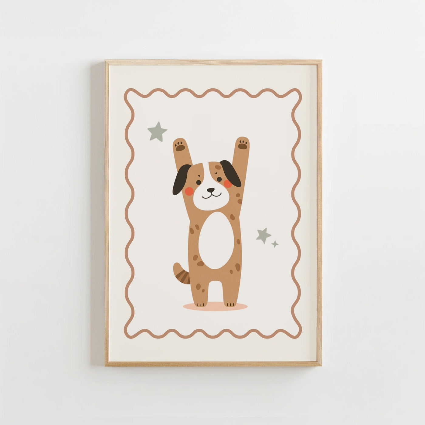 Schattige Hond - Kinderkamer Poster of Canvas wanddecoratie