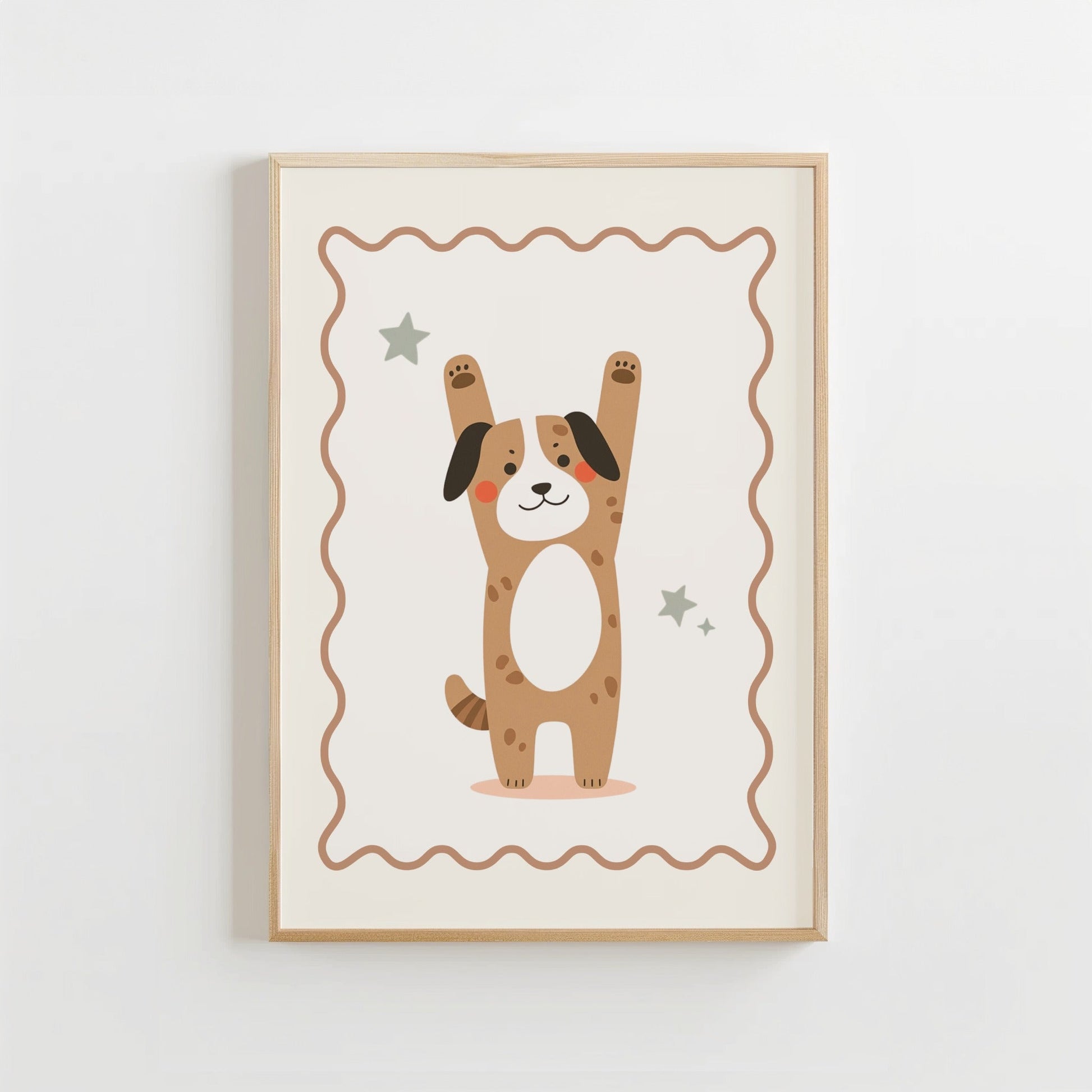 Schattige Hond - Kinderkamer Poster of Canvas wanddecoratie